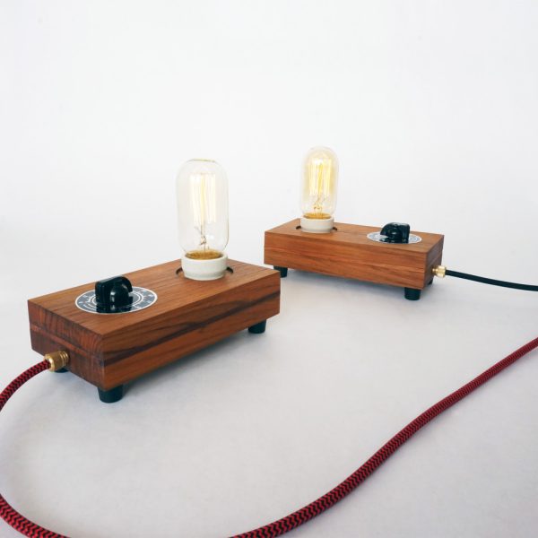 Lamp 'Knop' | Teak en bakeliet | T45 Edison