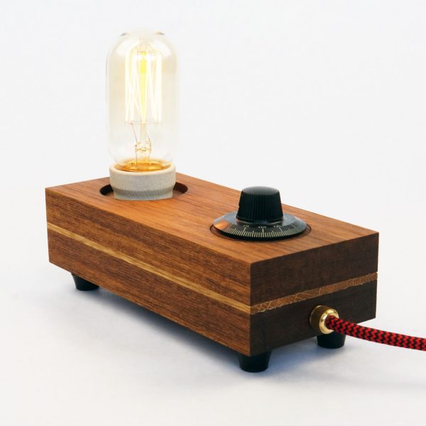 Lamp 'Draai' | Teak hout | T45 Edison gloeilamp